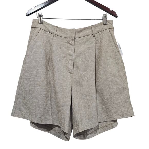 Old Navy Pants - Old Navy Beige Linen Blend Tailored Shorts Size L